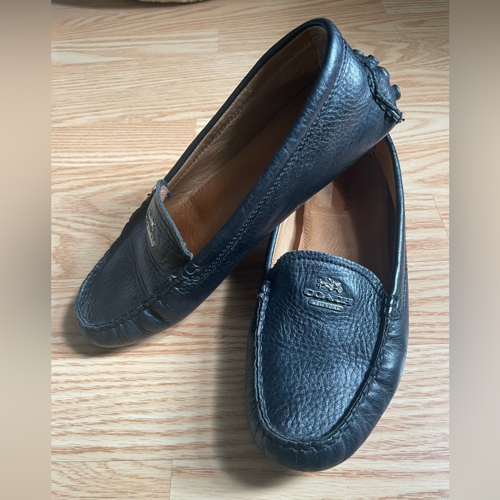 Women’s Vintage Coach Black Leather Loafers